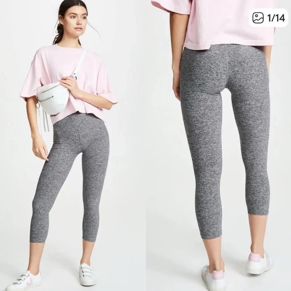 Beyond Yoga Space Dye Walk And Talk High Waisted Capri Legging Gray